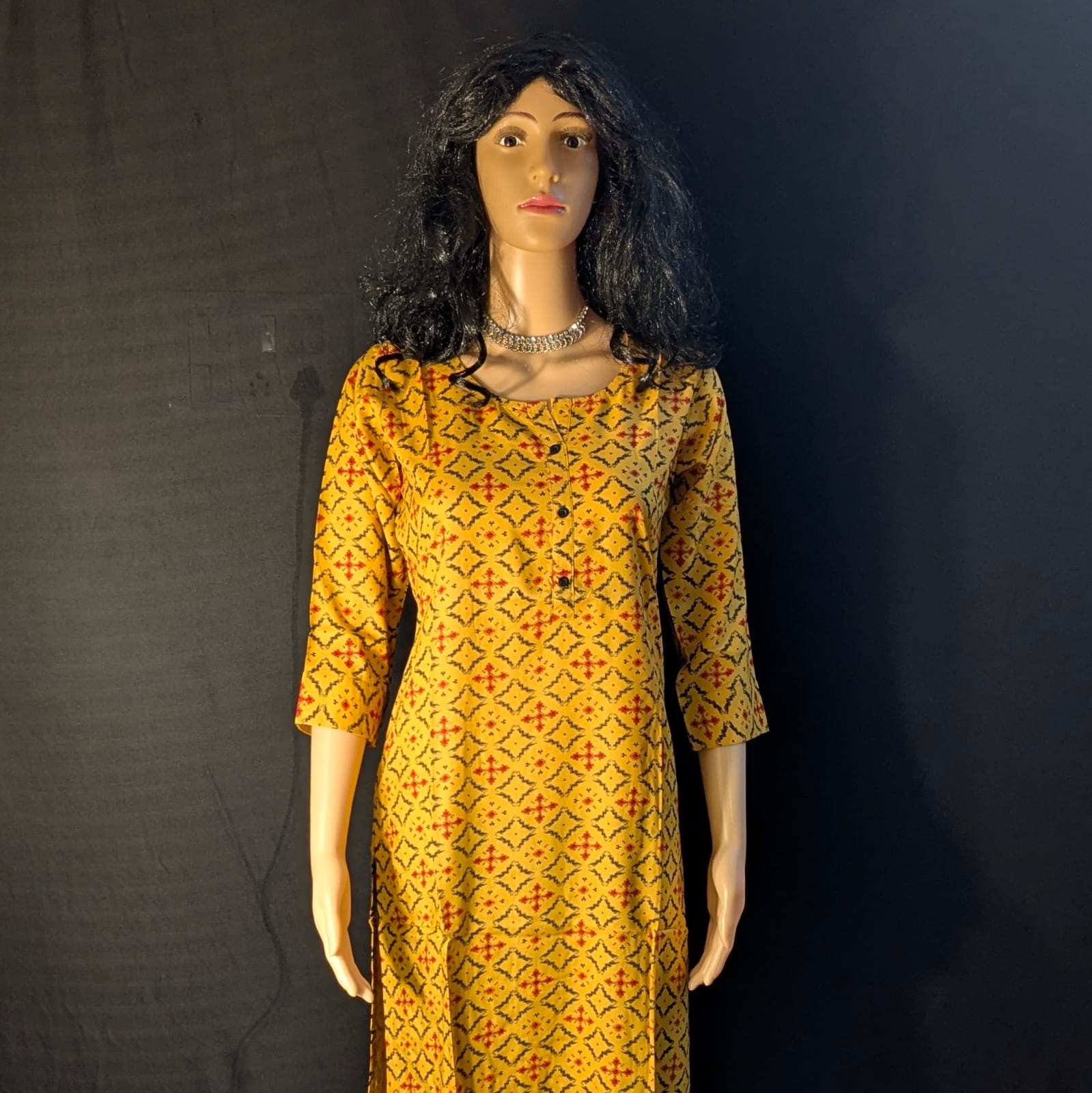 Bright Yellow Casual Straight Kurti – Everyday Wear