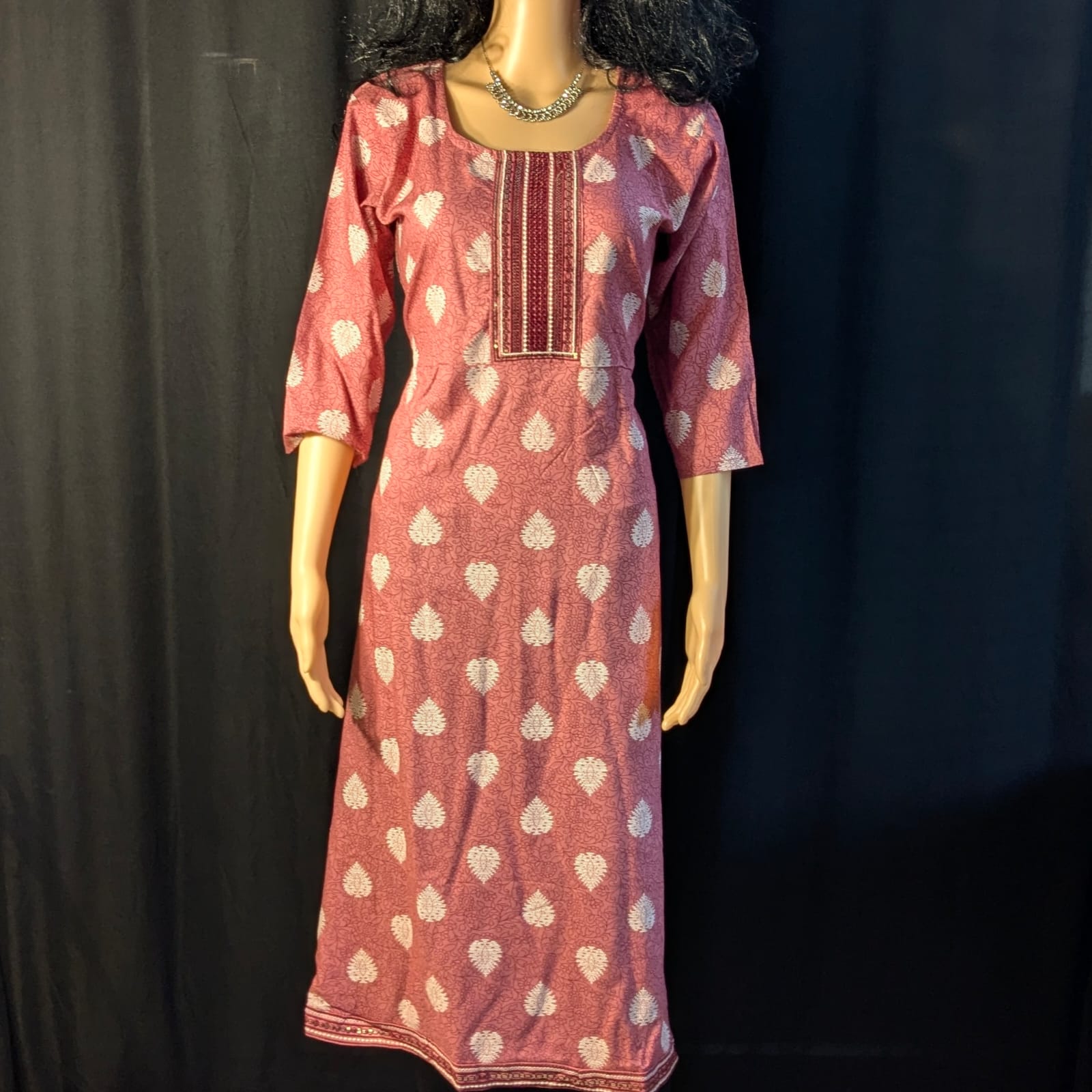 Stylish Pink Umbrella Kurti for Women with Tree Designs